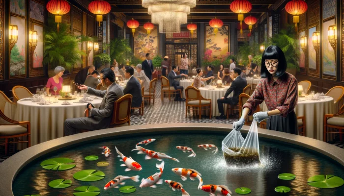 Voormalig hostess TAO dumpt poep in Koi-vijver